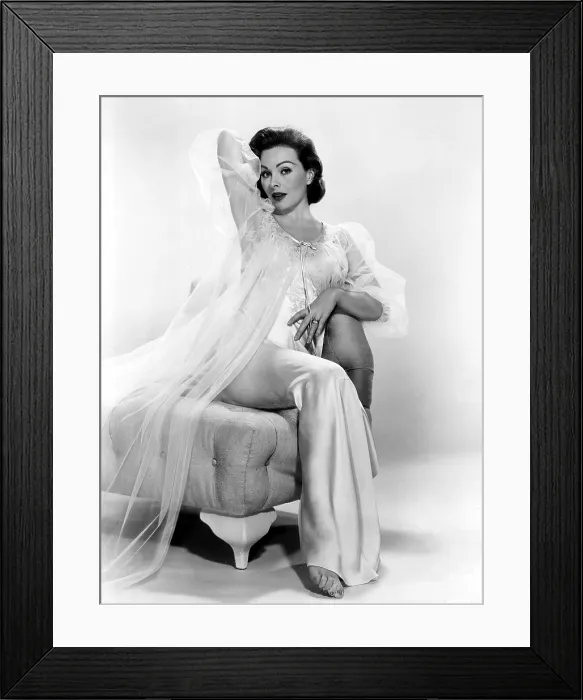 Framed Print : Jeanne Crain posing in a negligee, 1957