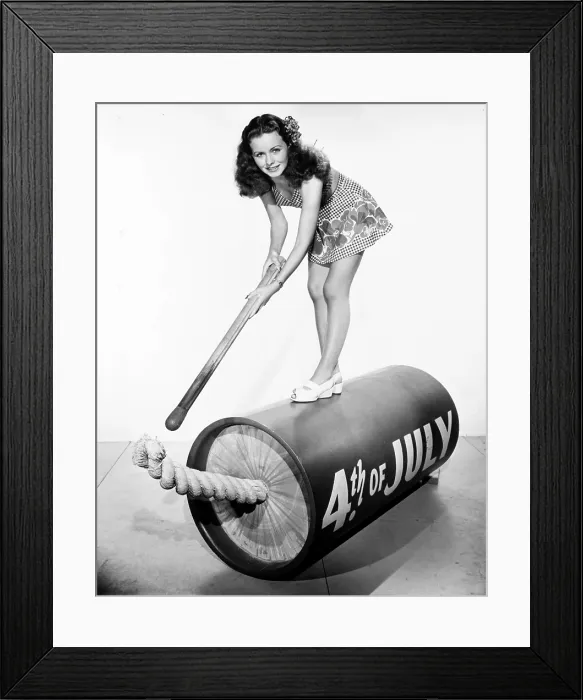 Framed Print : Jeanne Crain, wishing her fans a happy Fourth of July, 1944 Framed Print : Jeanne Crain, wishing her fans a happy Fourth of July, 1944