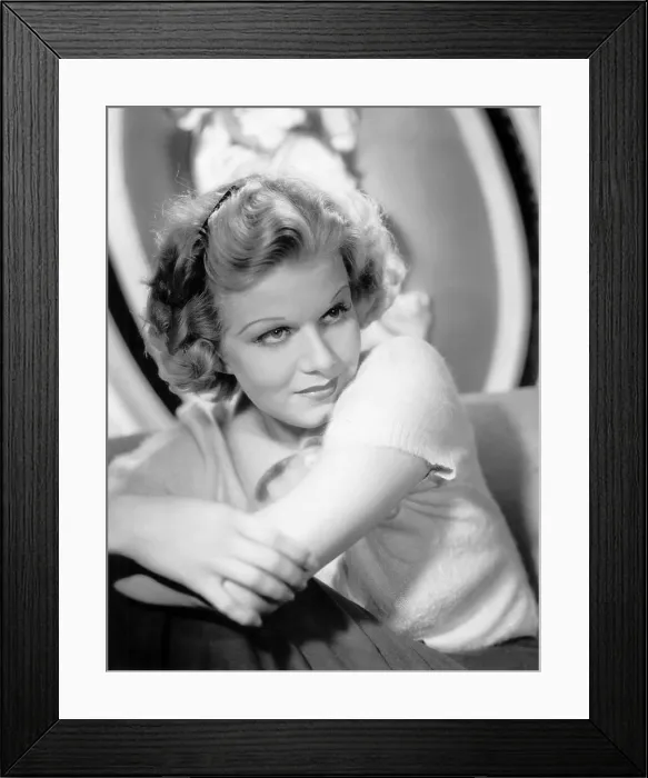 Framed Print : Jean Harlow, just after getting her hair cut to grow in her natural color, late 1935