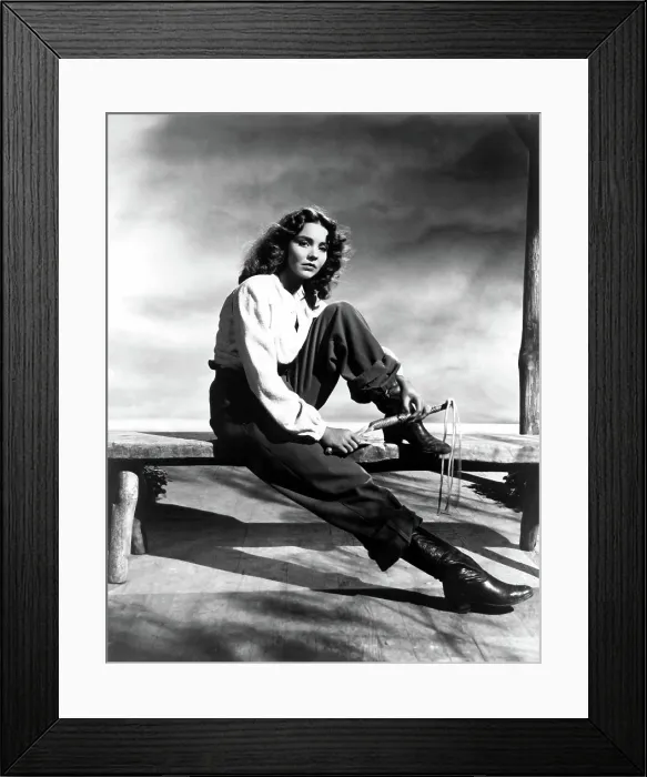 Framed Print : Jennifer Jones, portrait with whip' Framed Print : Jennifer Jones, portrait with whip'