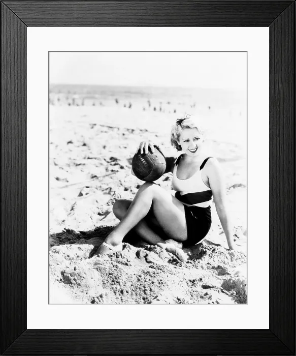 Framed Print : Joan Blondell at the beach, 1933