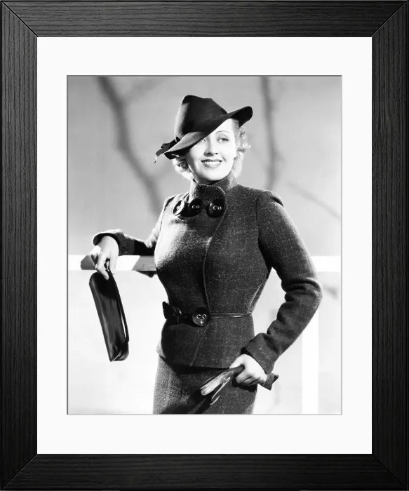 Framed Print : Joan Blondell in tweed suit, 1936