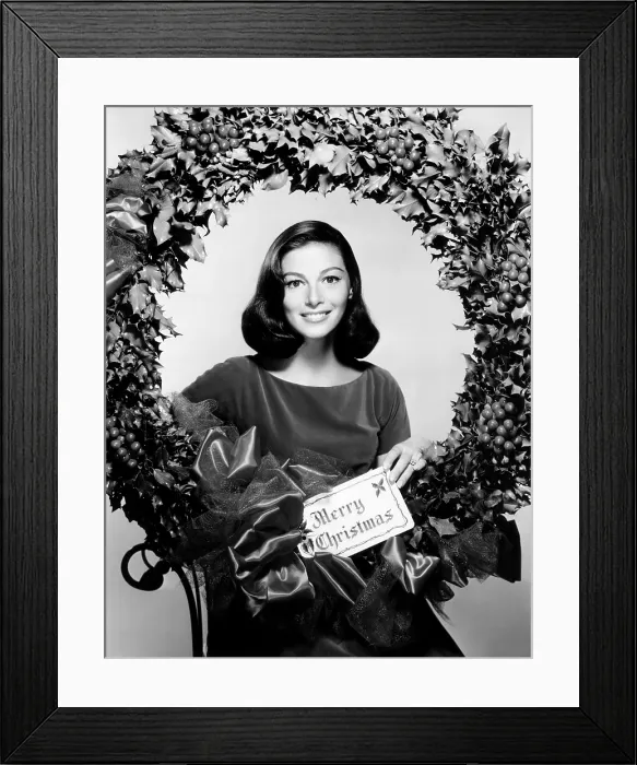 Framed Print : Pier Angeli with Christmas greetings, MGM publicity, circa 1958