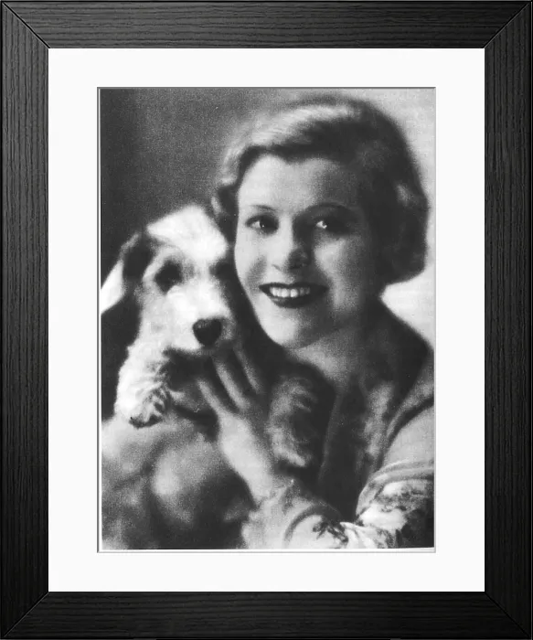 Framed Print : Renate Muller, (aka Renate Mueller), with her dog Peter, 1931 Framed Print : Renate Muller, (aka Renate Mueller), with her dog Peter, 1931