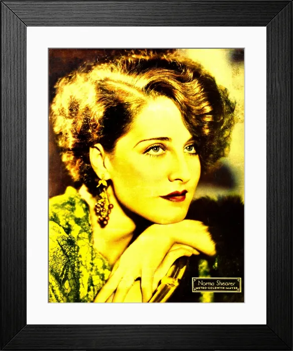 Framed Print : Norma Shearer on portrait poster / jumbo window card, ca. 1932 Framed Print : Norma Shearer on portrait poster / jumbo window card, ca. 1932