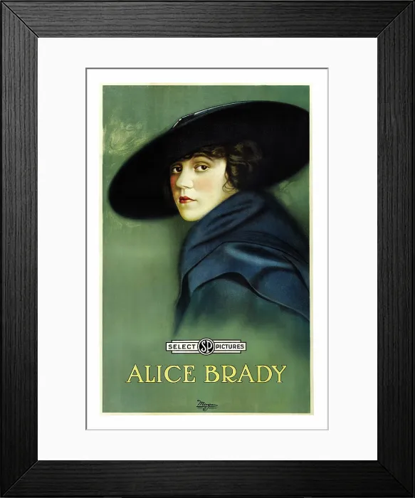 Framed Print : Alice Brady on 1918 promotional poster art