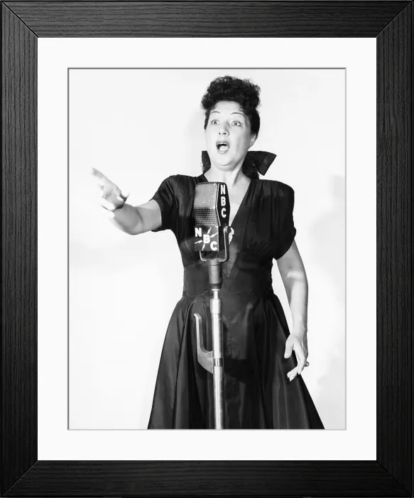 Framed Print : Ethel Merman at the NBC radio microphone, 1940s