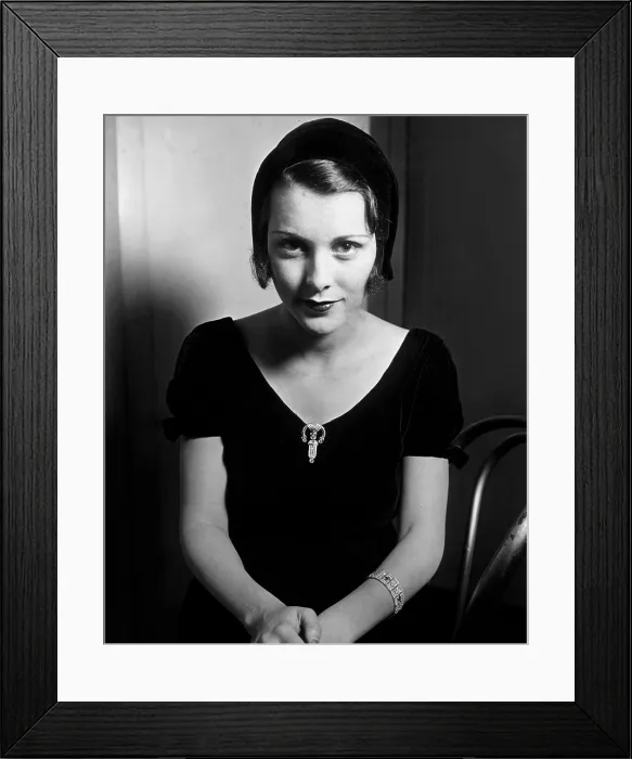 Framed Print : Frances Dee, modeling a diamond dress clip and bracelet worth thousands of dollars, 1931 Framed Print : Frances Dee, modeling a diamond dress clip and bracelet worth thousands of dollars, 1931