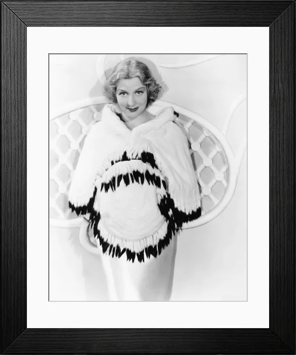 Framed Print : Gertrude Michael in furs designed by Willard George, 1934