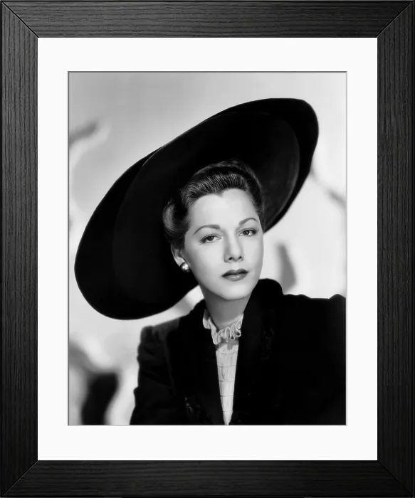 Framed Print : Maria Montez, modeling a black felt and velvet hat by Jacques Fath, 1946 Framed Print : Maria Montez, modeling a black felt and velvet hat by Jacques Fath, 1946
