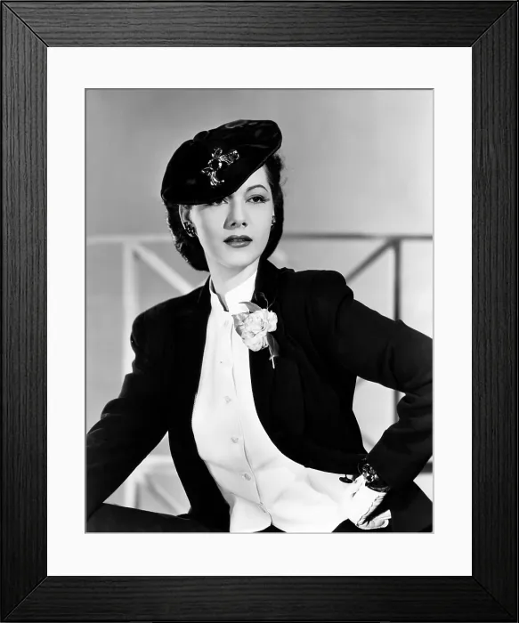 Framed Print : Maria Montez, modeling a black satin Lilly Dache beret with a jeweled pin, 1944 Framed Print : Maria Montez, modeling a black satin Lilly Dache beret with a jeweled pin, 1944