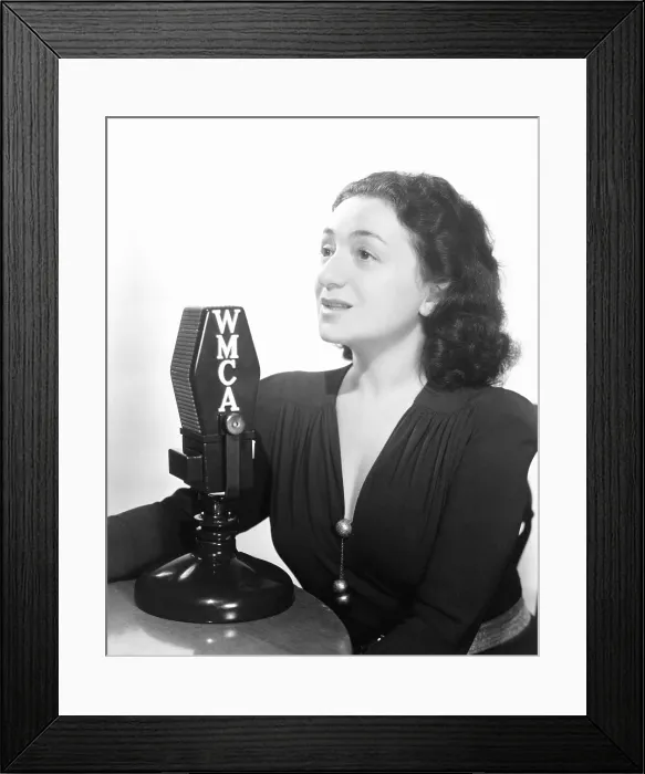 Framed Print : Molly Picon at the radio microphone, 1930s Framed Print : Molly Picon at the radio microphone, 1930s