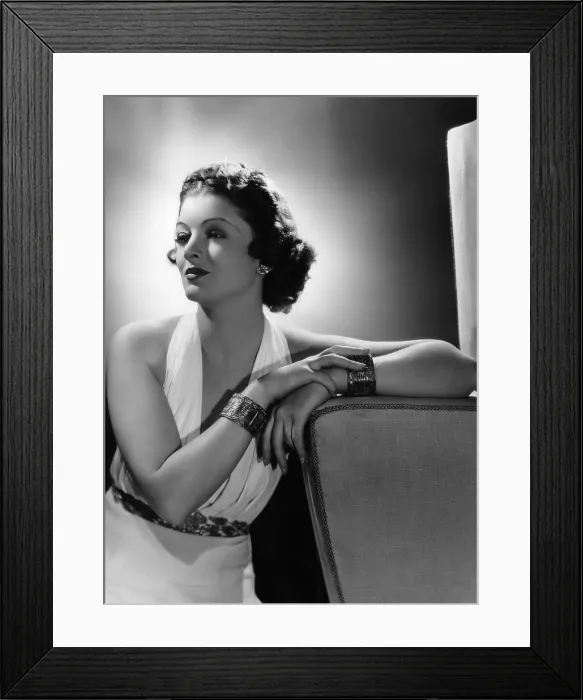 Framed Print : Myrna Loy, MGM portrait by Clarence Sinclair Bull, ca. 1936
