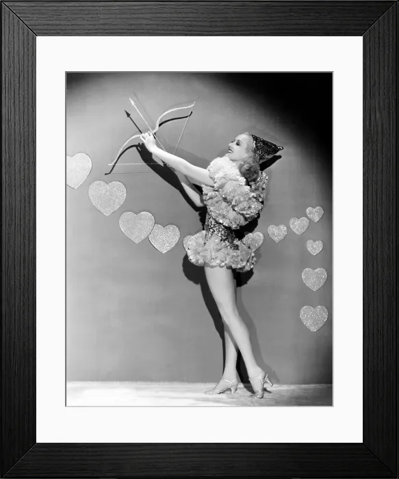 Framed Print : Betty Grable, wishing her fans a happy Valentine's Day, ca. late 1930s