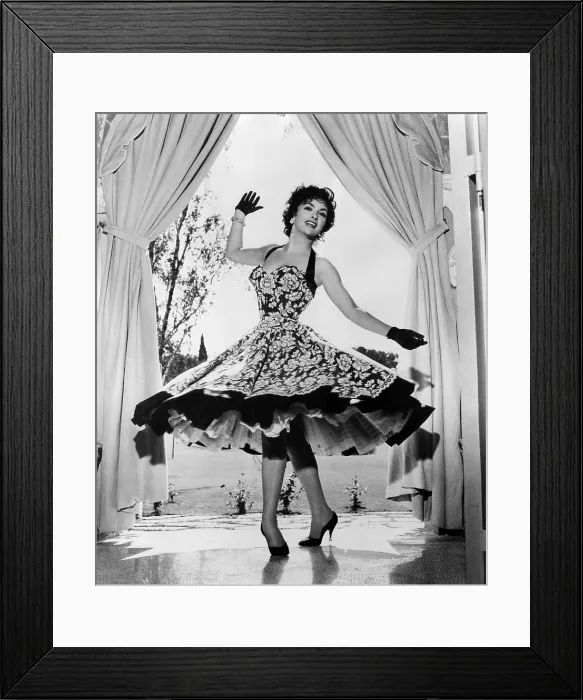 Framed Print : Gina Lollobrigida at her villa near Rome, Italy, 1956