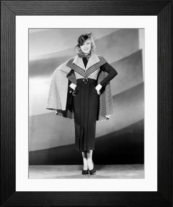 Framed Print : Ginger Rogers in outfit designed by Bernard Newman, 1935 Framed Print : Ginger Rogers in outfit designed by Bernard Newman, 1935