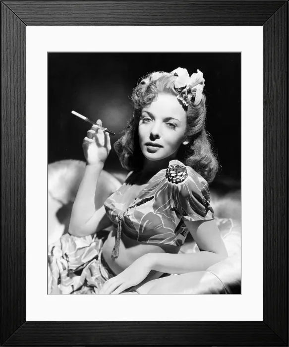 Framed Print : IDA LUPINO, portrait of her smoking