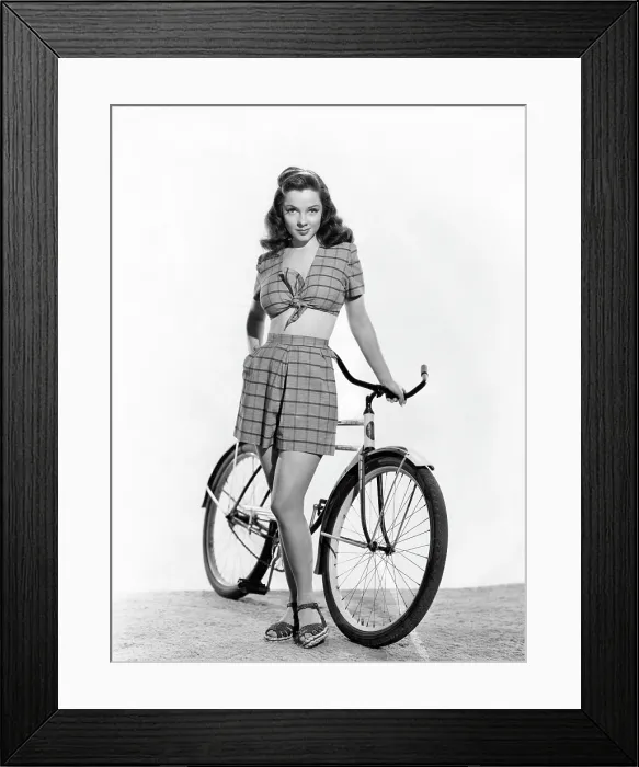 Framed Print : Kathryn Grayson, modeling a two-piece blue playsuit, 1946 Framed Print : Kathryn Grayson, modeling a two-piece blue playsuit, 1946