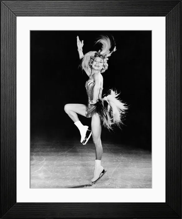 Framed Print : Sonja Henie performing in her own ice show, early 1950s