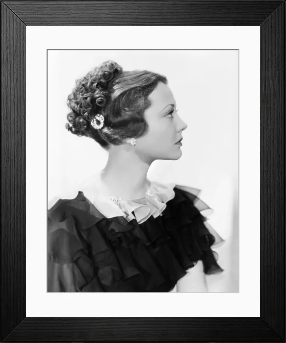 Framed Print : Sylvia Sidney wearing the cascade coiffure, 1934