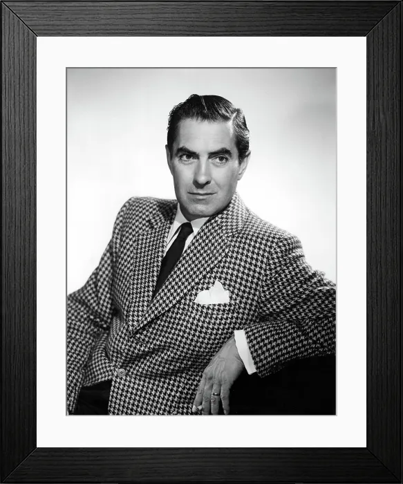 Framed Print : Tyrone Power at the time of the stage production DARK IS LIGHT ENOUGH in the 1950s