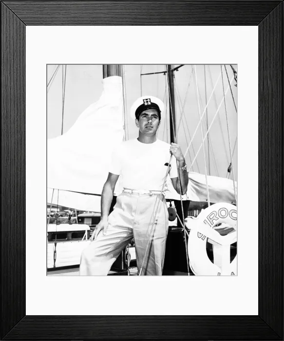 Framed Print : Tyrone Power aboard ship, 1940s