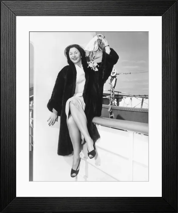 Framed Print : Vera Ralston, (aka Vera Hruba Ralston), sailing to Germany on the S.S. United States, 1953