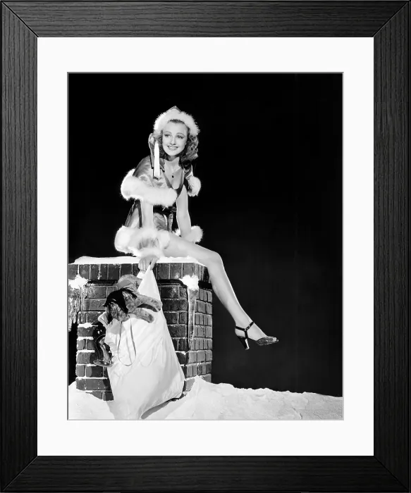 Framed Print : Virginia Grey as Santa Claus, MGM portrait by Clarence S. Bull, circa 1940