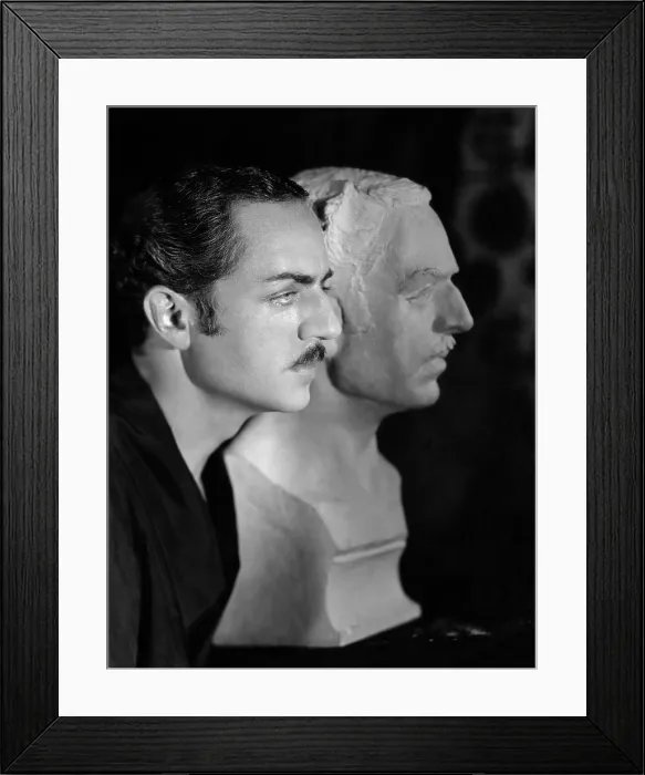 Framed Print : William Powell with plaster bust to be used in Behind the Makeup, 1930