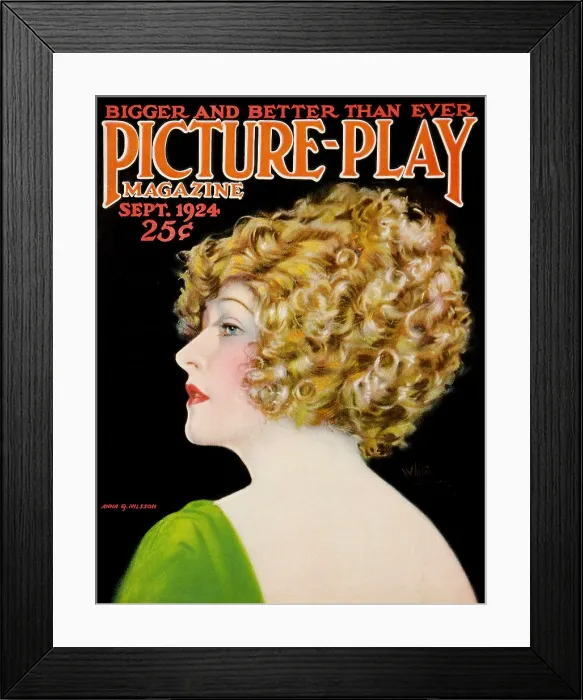 Framed Print : Anna Q. Nilsson, on the cover of Picture-Play magazine, September 1924 Framed Print : Anna Q. Nilsson, on the cover of Picture-Play magazine, September 1924