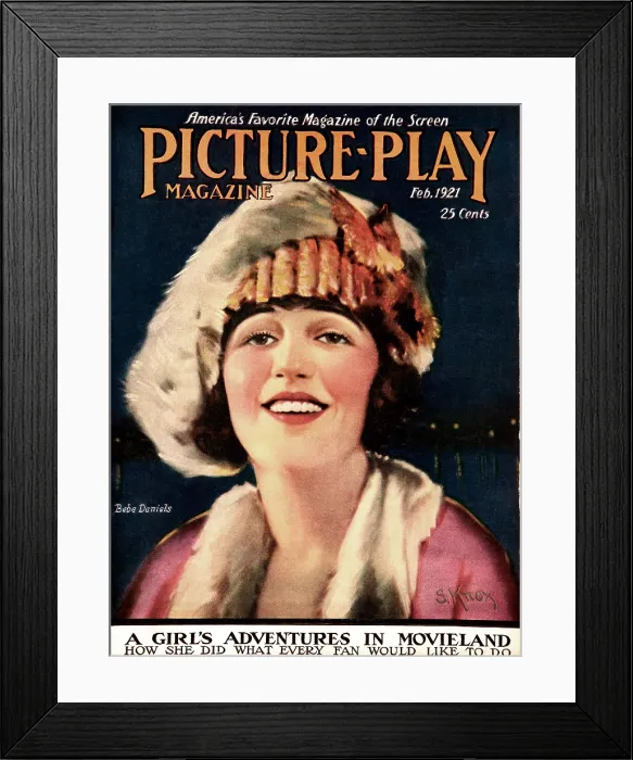 Framed Print : Bebe Daniels, on the cover of Picture-Play Magazine, February 1921