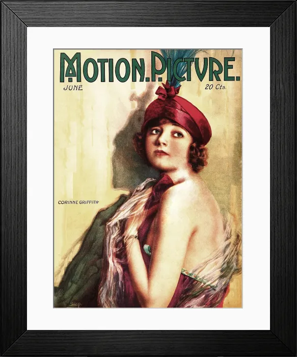 Framed Print : Corinne Griffith, on the cover of Motion Picture Magazine, June 1918