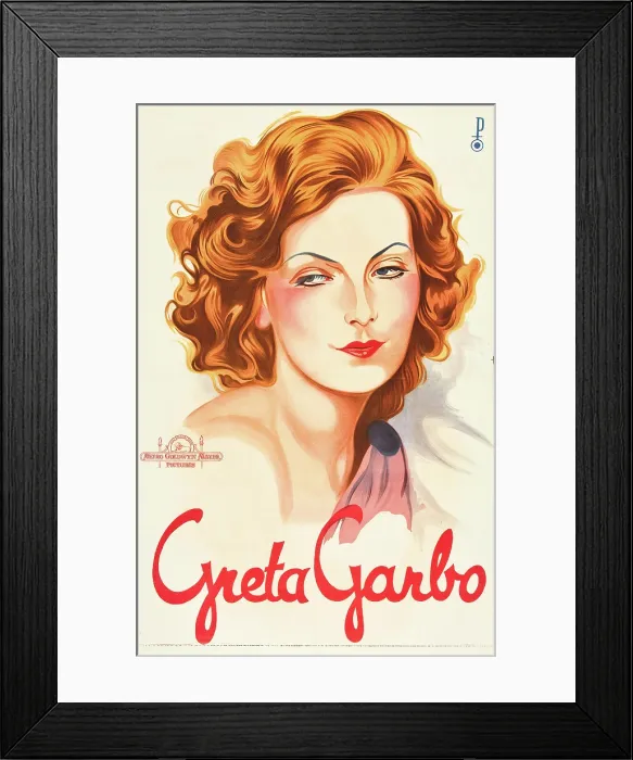 Framed Print : Greta Garbo on 1930s personality poster