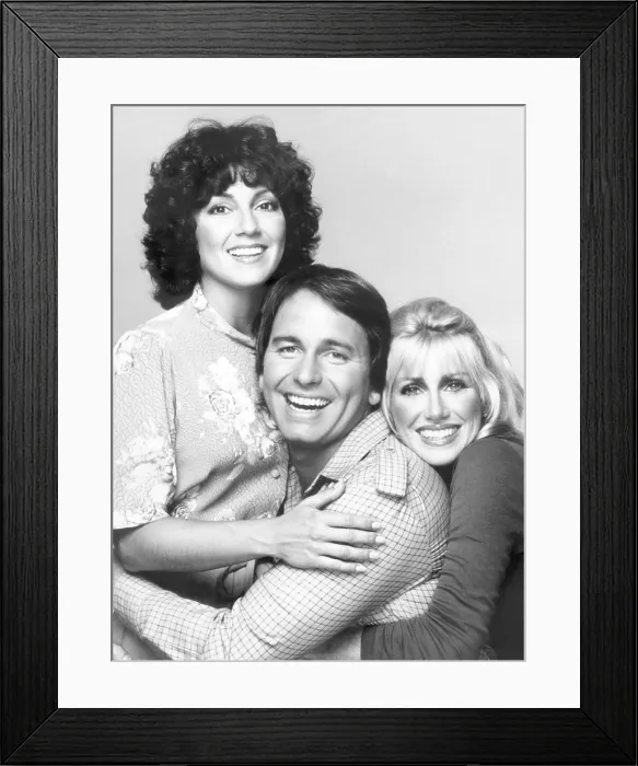 Framed Print : THREE'S COMPANY, Joyce DeWitt, John Ritter, Suzanne Somers, 1977-84