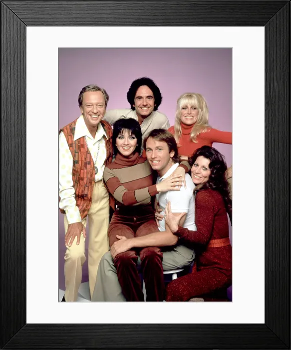 Framed Print : THREE'S COMPANY, (clockwise from top left): Don Knotts, Richard Kline, Suzanne Somers, Ann Wedgeworth, John Ritter, Joyce Dewitt, (Season 4), 1977-84 Framed Print : THREE'S COMPANY, (clockwise from top left): Don Knotts, Richard Kline, Suzanne Somers, Ann Wedgeworth, John Ritter, Joyce Dewitt, (Season 4), 1977-84