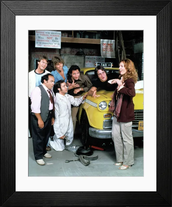 Framed Print : TAXI, Randall Carver, Danny De Vito, Jeff Conaway, Andy Kaufman, Judd Hirsch, Tony Danza, Marilu Henner, 1978-1982 Framed Print : TAXI, Randall Carver, Danny De Vito, Jeff Conaway, Andy Kaufman, Judd Hirsch, Tony Danza, Marilu Henner, 1978-1982