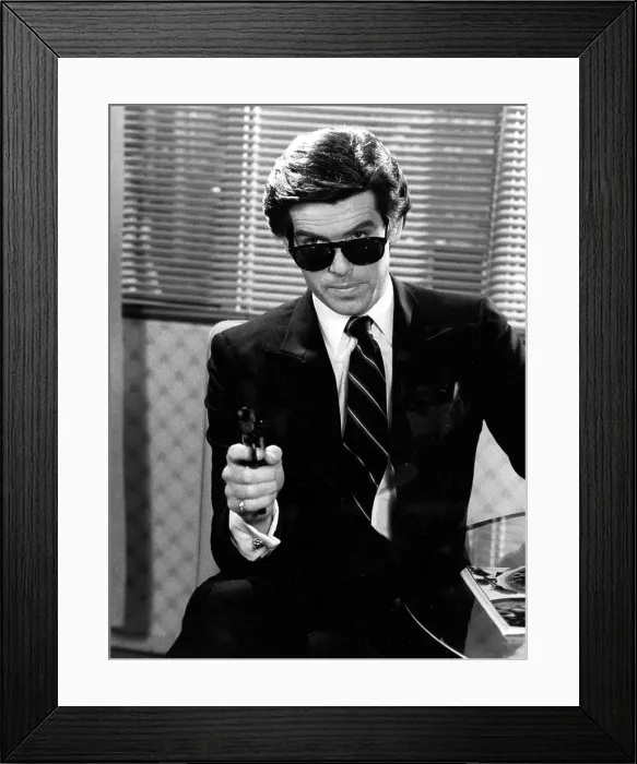 Framed Print : REMINGTON STEELE, Pierce Brosnan, Season 3, Ep. STeele of Approval aired May 14, 1985. 1982 - 1987 Framed Print : REMINGTON STEELE, Pierce Brosnan, Season 3, Ep. STeele of Approval aired May 14, 1985. 1982 - 1987