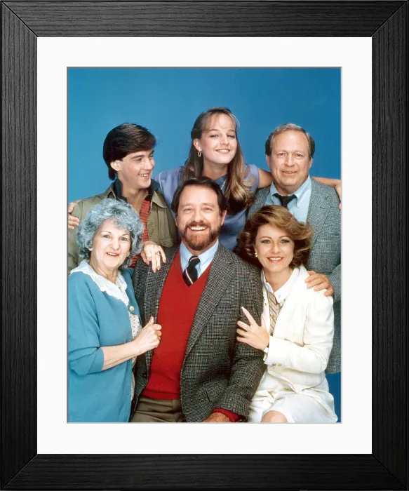 Framed Print : IT TAKES TWO, (top, l to r): Anthony Edwards, Helen Hunt, Richard McKenzie, (bottom, l to r): Billie Bird, Richard Crenna, Patty Duke Astin, 1982-83
