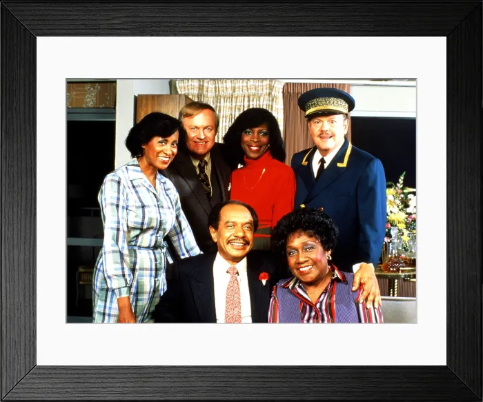 Framed Print : THE JEFFERSONS, Marla Gibbs, Franklin Cover, Sherman Hemsley, Roxie Roker, Isabel Sanford, Ned Wertimer, 1975-1985