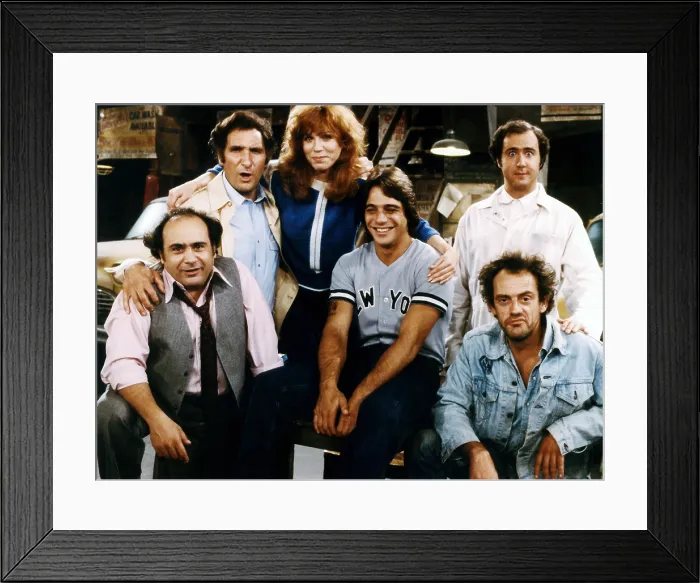 Framed Print : TAXI, Danny DeVito, Judd Hirsch, Marilu Henner, Tony Danza, Christopher Lloyd, Andy Kaufman, Season 4, 1981-1982 Framed Print : TAXI, Danny DeVito, Judd Hirsch, Marilu Henner, Tony Danza, Christopher Lloyd, Andy Kaufman, Season 4, 1981-1982