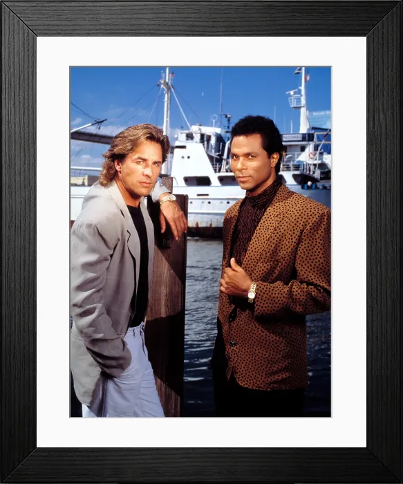Framed Print : MIAMI VICE, Don Johnson, Philip Michael Thomas, 1984-89