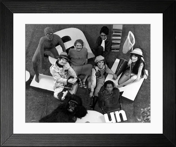 Framed Print : ELECTRIC COMPANY, Valerie the Librarian (Hattie Winston), Jennifer of the Jungle (Judy Graubart), Easy Reader (Morgan Freeman), Paul the Gorilla (Jim Boyd)