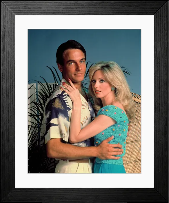 Framed Print : FLAMINGO ROAD, Mark Harmon, Morgan Fairchild, 1st season, 1981-1982