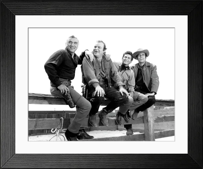 Framed Print : BONANZA, Lorne Greene, Dan Blocker, Michael Landon, Pernell Roberts, 1959-73