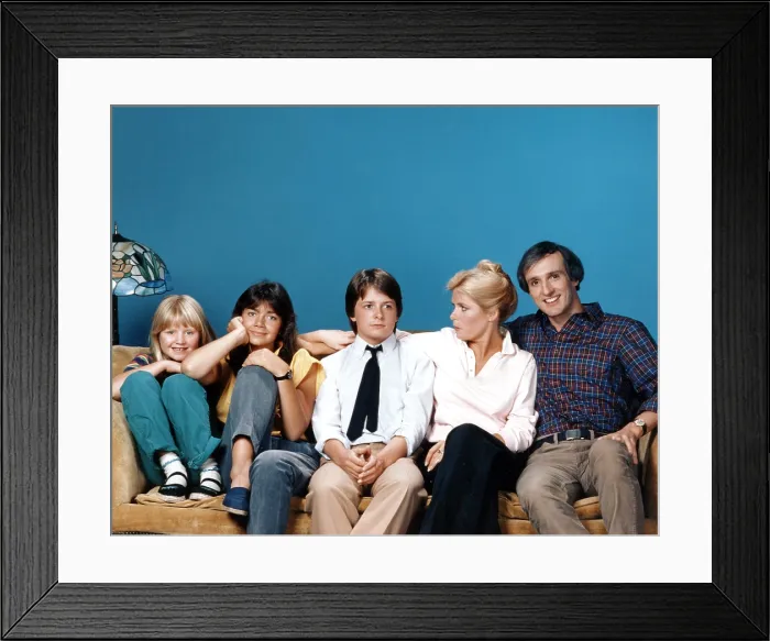 Framed Print : FAMILY TIES, Tina Yothers, Justine Bateman, Michael J. Fox, Meredith Baxter, Michael Gross, Season 1, 1982-1989 Framed Print : FAMILY TIES, Tina Yothers, Justine Bateman, Michael J. Fox, Meredith Baxter, Michael Gross, Season 1, 1982-1989