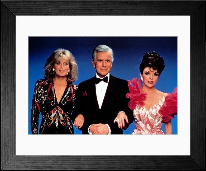 Framed Print : DYNASTY, Linda Evans, John Forsythe and Joan Collins as Blake Carrington, Krystle Carrington and Alexis Carrington-Colby, 1981-1989 Framed Print : DYNASTY, Linda Evans, John Forsythe and Joan Collins as Blake Carrington, Krystle Carrington and Alexis Carrington-Colby, 1981-1989