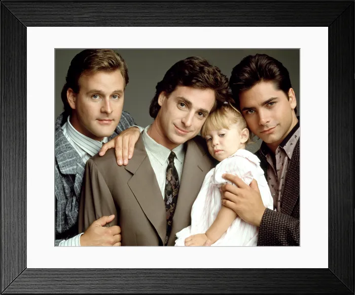Framed Print : FULL HOUSE, Dave Coulier, Bob Saget, Ashley / Mary Kate Olsen, John Stamos, (Season 3), 1987-95