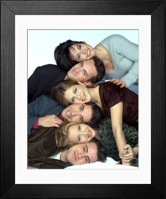 Framed Print : FRIENDS, (from top to bottom): Courteney Cox, Matthew Perry, Jennifer Aniston, David Schwimmer, Lisa Kudrow, Matt LeBlanc, (1997-Season 3), 1994-2004