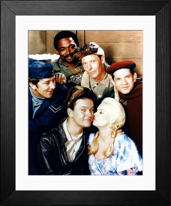 Framed Print : HOGAN'S HEROES, Richard Dawson, Ivan Dixon, Bob Crane, Larry Hovis, Sigrid Valdis, Robert Clary, 1965-71