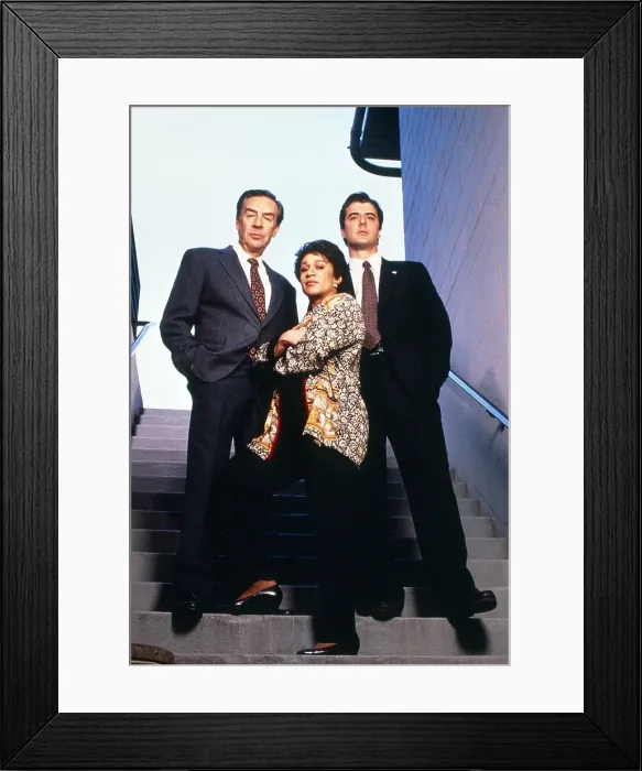 Framed Print : LAW & ORDER, (aka LAW AND ORDER), from left: Jerry Orbach, S. Epatha Merkerson, Chris Noth, (1990), 1990-2010